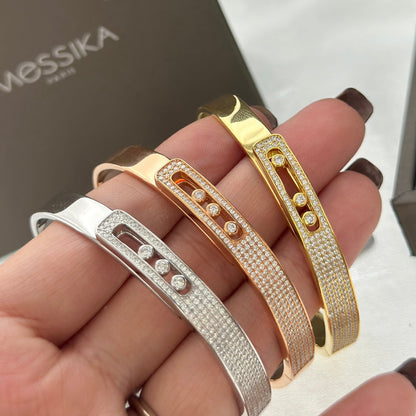 [Renovia Jewelry]Move Noa Rose Gold Pavé Diamond Bangle Bracelet