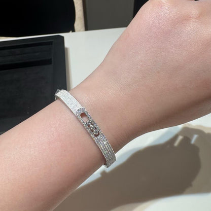 [Renovia Jewelry]Move Noa Ciselé half pavé bangle