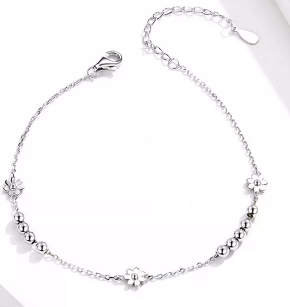Platinum bead bracelet