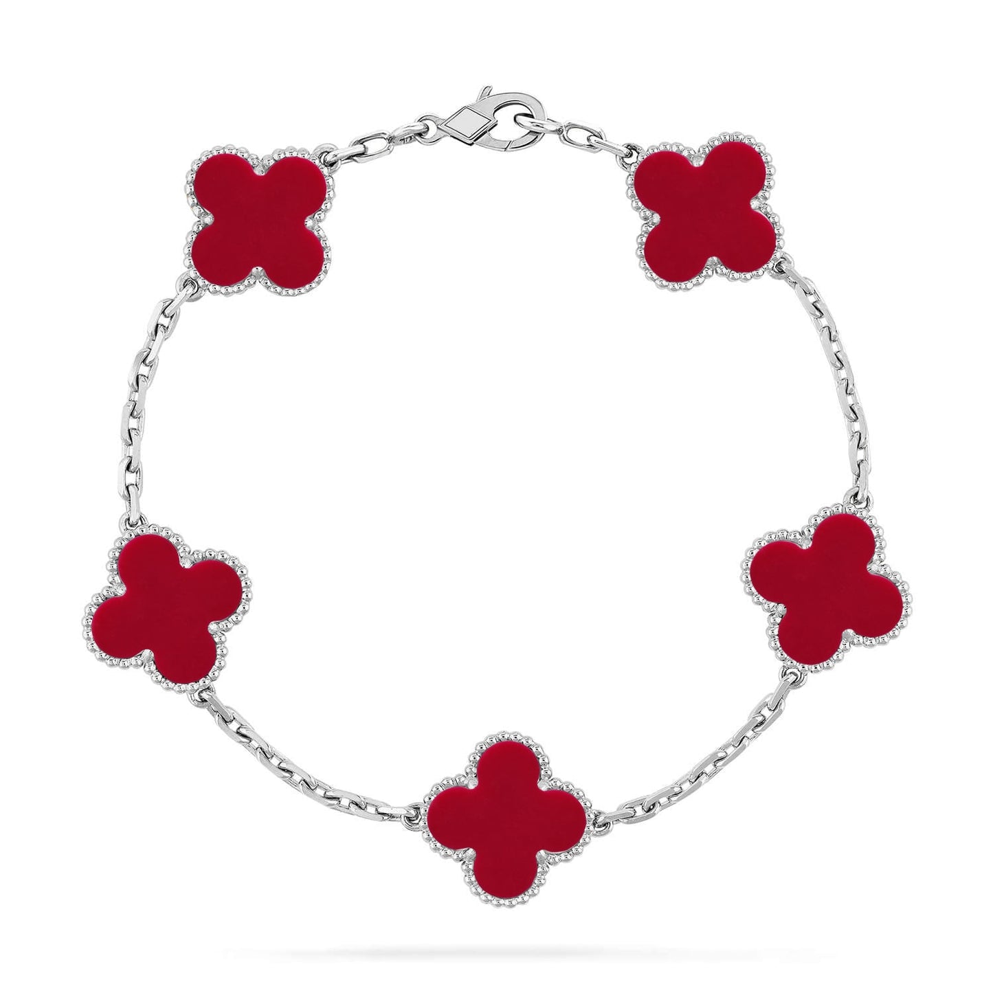 [Renovia Jewelry] CLOVER 5 MOTIF RED CORNELIAN BRACELET COLLECTION
