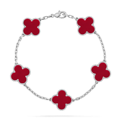 [Renovia Jewelry] CLOVER 5 MOTIF RED CORNELIAN BRACELET COLLECTION