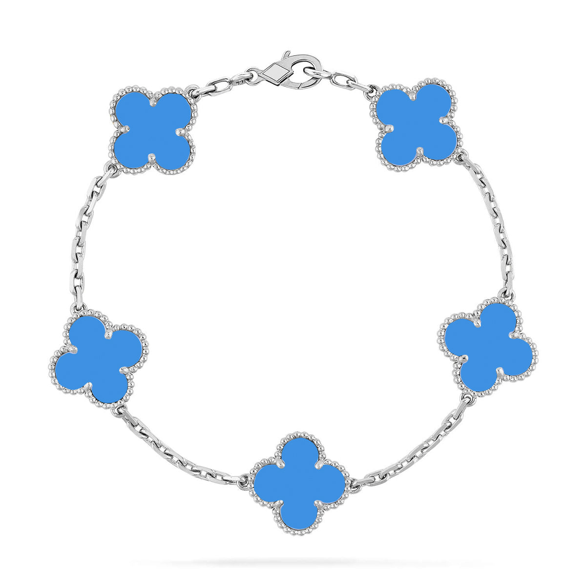 [Renovia Jewelry] CLOVER 5 MOTIF BLUE AGATE BRACELET COLLECTION