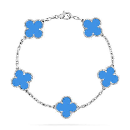 [Renovia Jewelry] CLOVER 5 MOTIF BLUE AGATE BRACELET COLLECTION