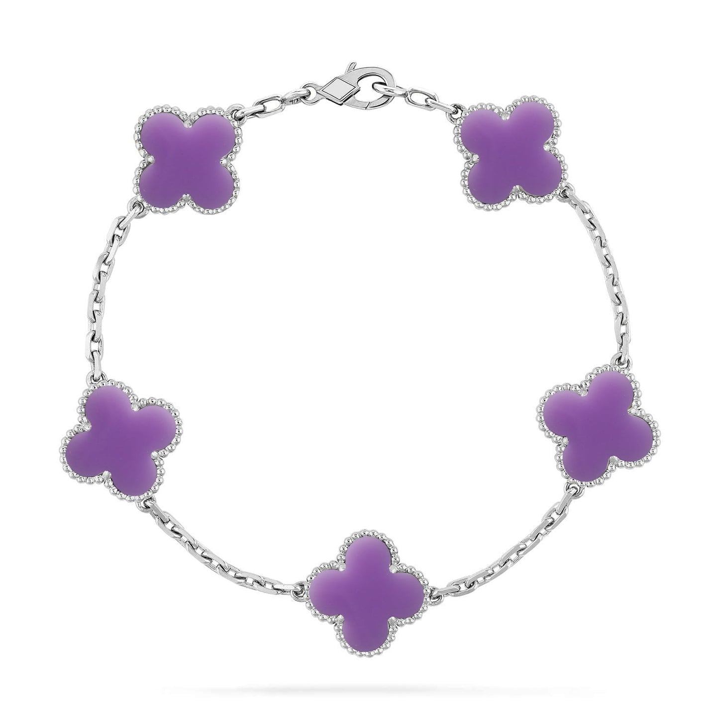 [Renovia Jewelry]CLOVER 5 MOTIF LIGHT PURPLE BRACELET COLLECTION