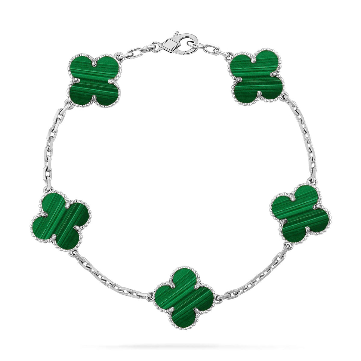 [Renovia Jewelry] CLOVER 5 MOTIF MALACHITE BRACELET COLLECTION