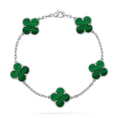 [Renovia Jewelry] CLOVER 5 MOTIF MALACHITE BRACELET COLLECTION