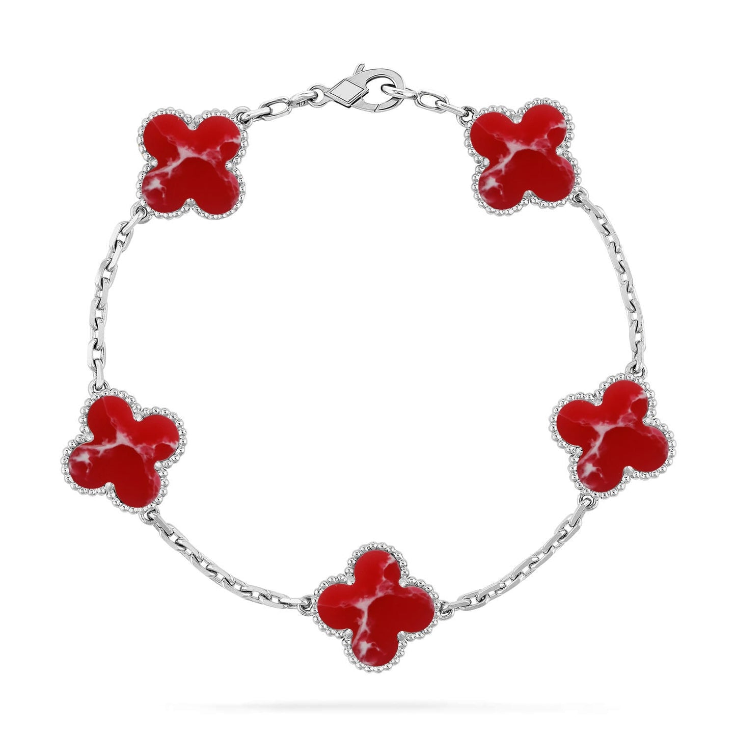 [Renovia Jewelry]CLOVER 5 MOTIF RED PATTERN BRACELET COLLECTION