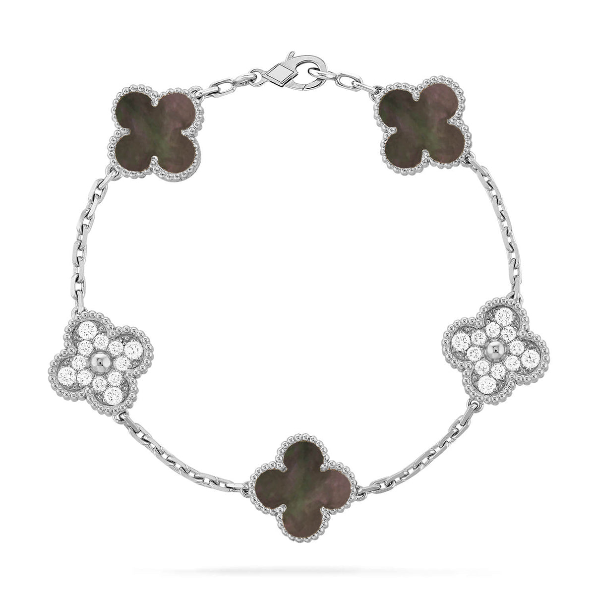 [Renovia Jewelry] CLOVER 5 MOTIF GRAY MOP BRACELET COLLECTION