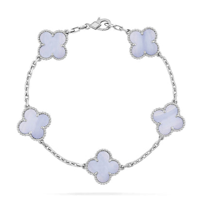 [Renovia Jewelry] CLOVER 5 MOTIF PURPLE CHALCEDONY BRACELET COLLECTION