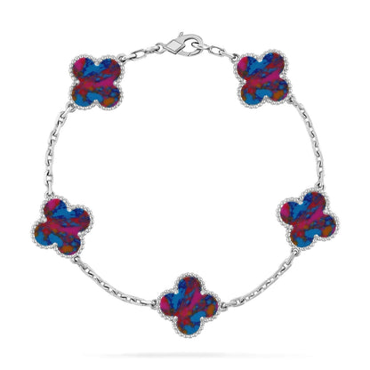 [Renovia Jewelry]CLOVER 5 MOTIF COLOR GEMSTONES BRACELET COLLECTION