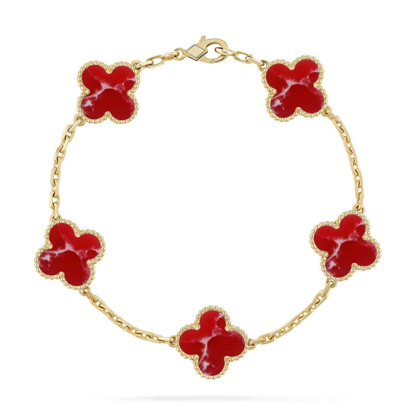 [Renovia Jewelry]CLOVER 5 MOTIF RED PATTERN BRACELET COLLECTION