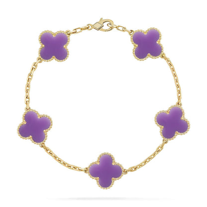 [Renovia Jewelry]CLOVER 5 MOTIF LIGHT PURPLE BRACELET COLLECTION