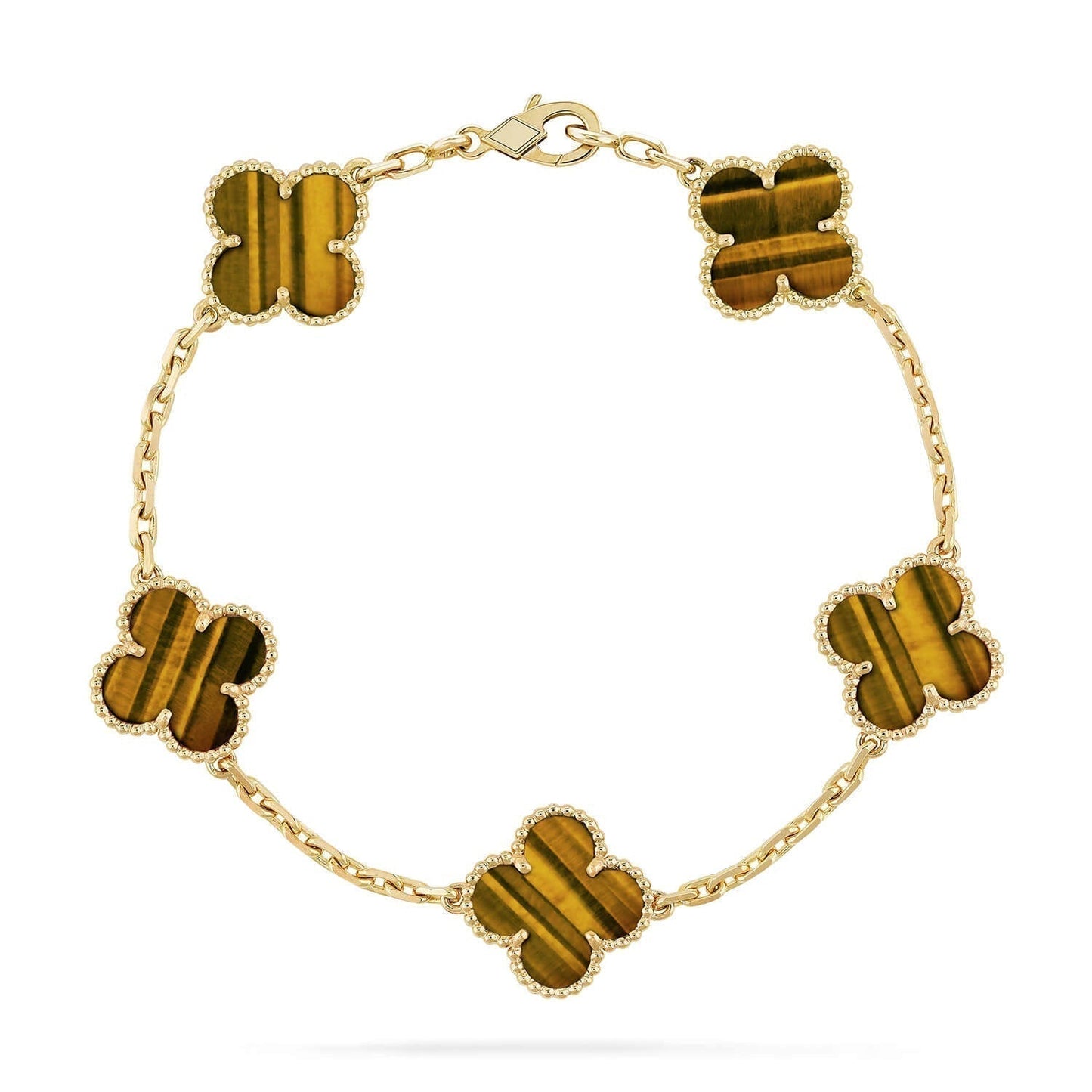 [Renovia Jewelry] CLOVER 5 MOTIFS TIGER EYE BRACELET COLLECTION