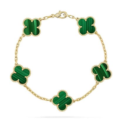 [Renovia Jewelry] CLOVER 5 MOTIF MALACHITE BRACELET COLLECTION