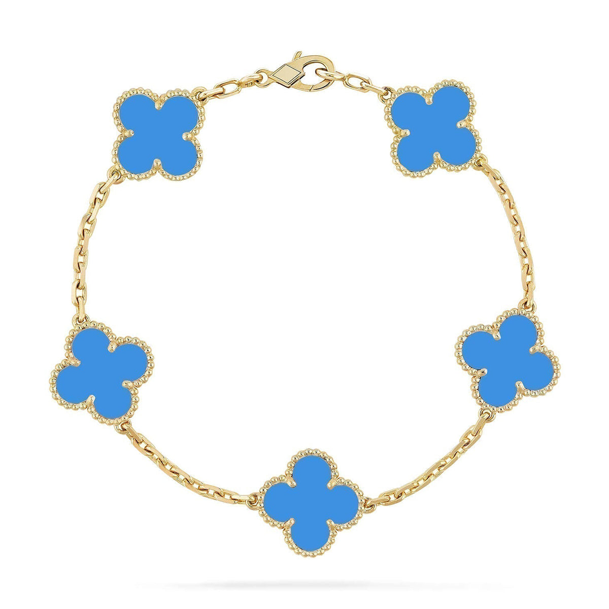 [Renovia Jewelry] CLOVER 5 MOTIF BLUE AGATE BRACELET COLLECTION