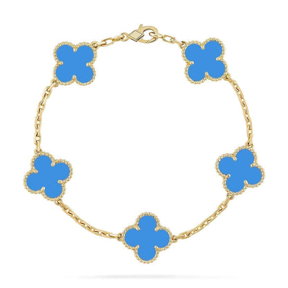 [Renovia Jewelry] CLOVER 5 MOTIF BLUE AGATE BRACELET COLLECTION