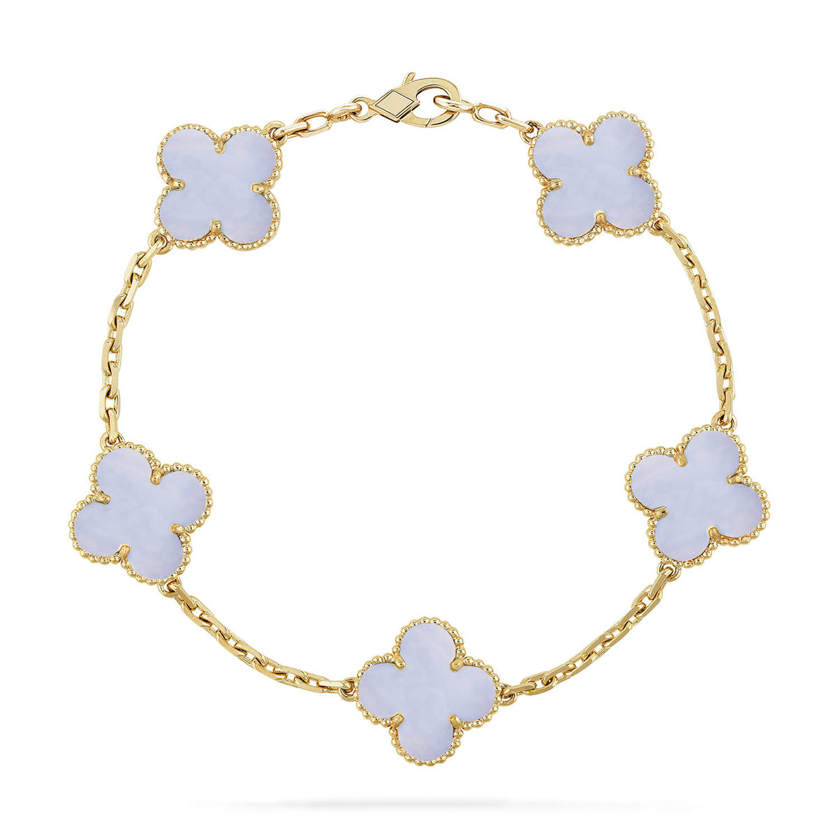 [Renovia Jewelry] CLOVER 5 MOTIF PURPLE CHALCEDONY BRACELET COLLECTION