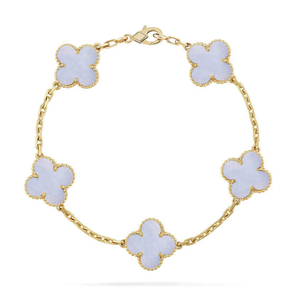[Renovia Jewelry] CLOVER 5 MOTIF PURPLE CHALCEDONY BRACELET COLLECTION