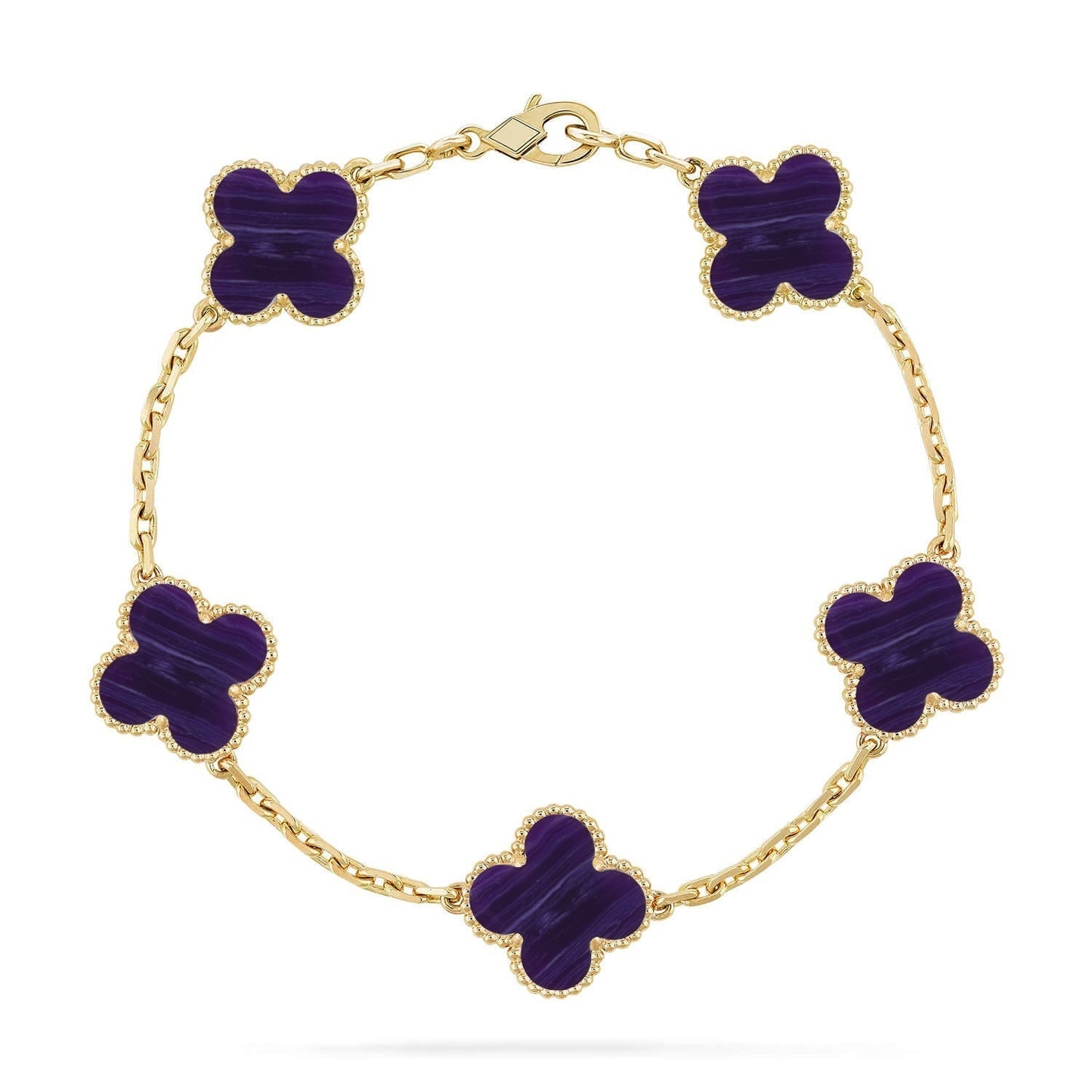 [Renovia Jewelry]CLOVER 5 MOTIF PURPLE STRIPES BRACELET COLLECTION