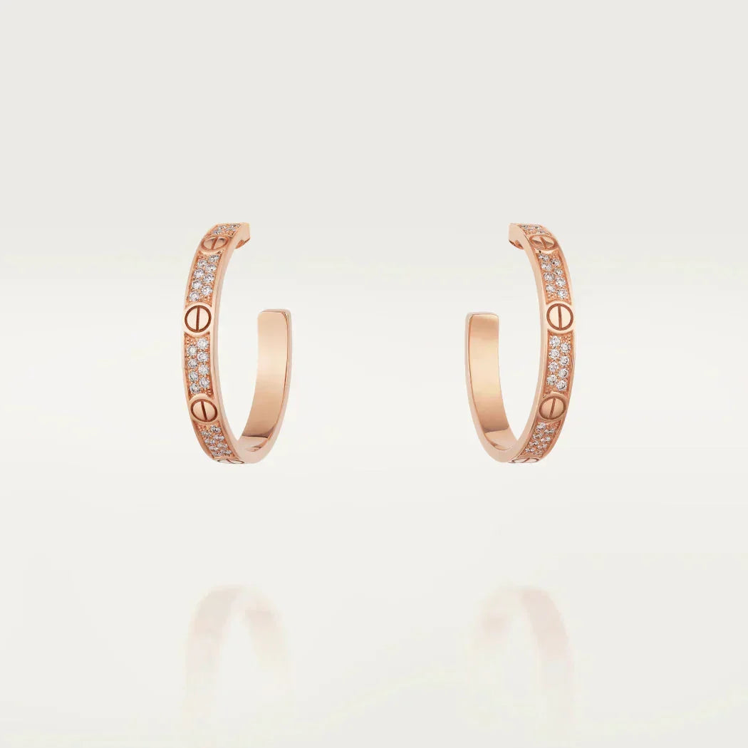 [Renovia Jewelry]LOVE EARRINGS 3.6MM DIAMOND PAVED