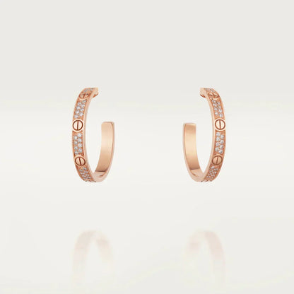 [Renovia Jewelry]LOVE EARRINGS 3.6MM DIAMOND PAVED