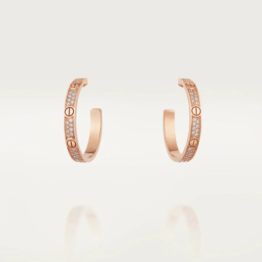 [Renovia Jewelry]LOVE EARRINGS 3.6MM DIAMOND PAVED