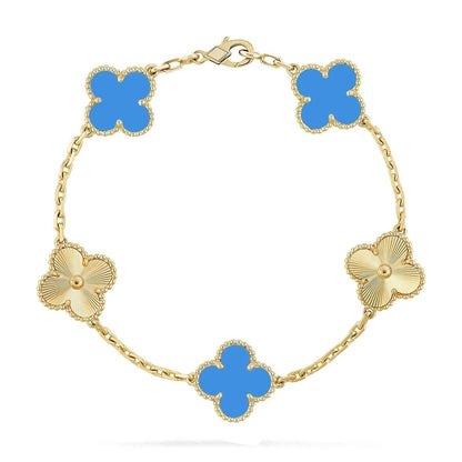 [Renovia Jewelry] CLOVER 5 MOTIF BLUE AGATE BRACELET COLLECTION