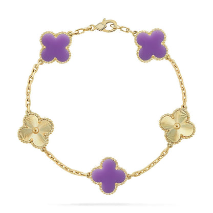 [Renovia Jewelry]CLOVER 5 MOTIF LIGHT PURPLE BRACELET COLLECTION