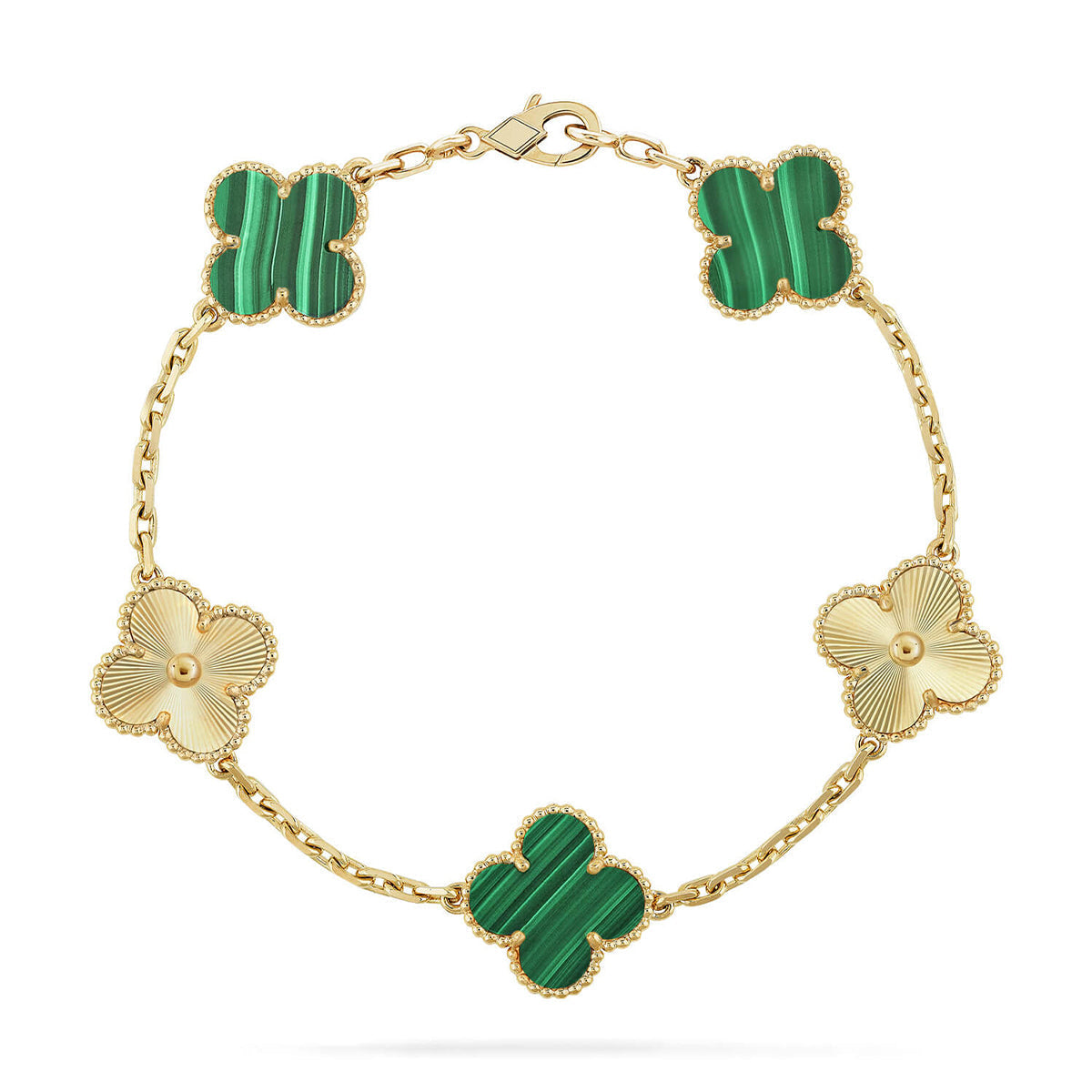 [Renovia Jewelry] CLOVER 5 MOTIF MALACHITE BRACELET COLLECTION
