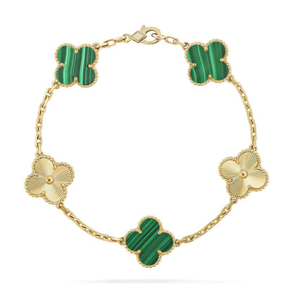 [Renovia Jewelry] CLOVER 5 MOTIF MALACHITE BRACELET COLLECTION