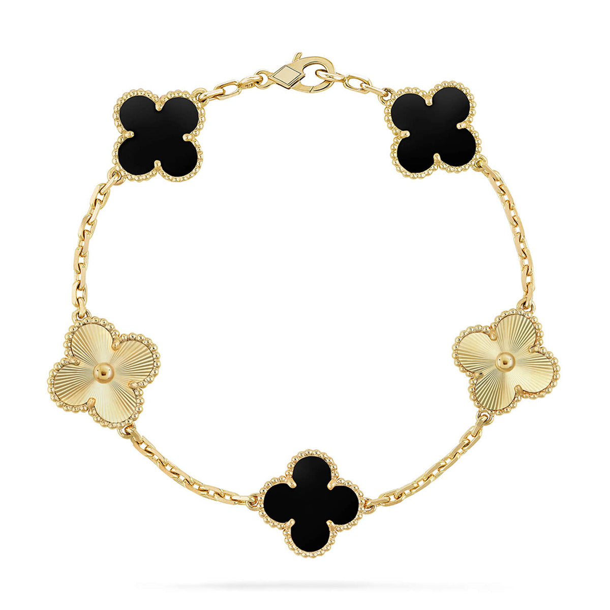 [Renovia Jewelry] CLOVER 5 MOTIF ONYXS BRACELET COLLECTION