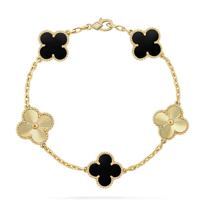 [Renovia Jewelry] CLOVER 5 MOTIF ONYXS BRACELET COLLECTION