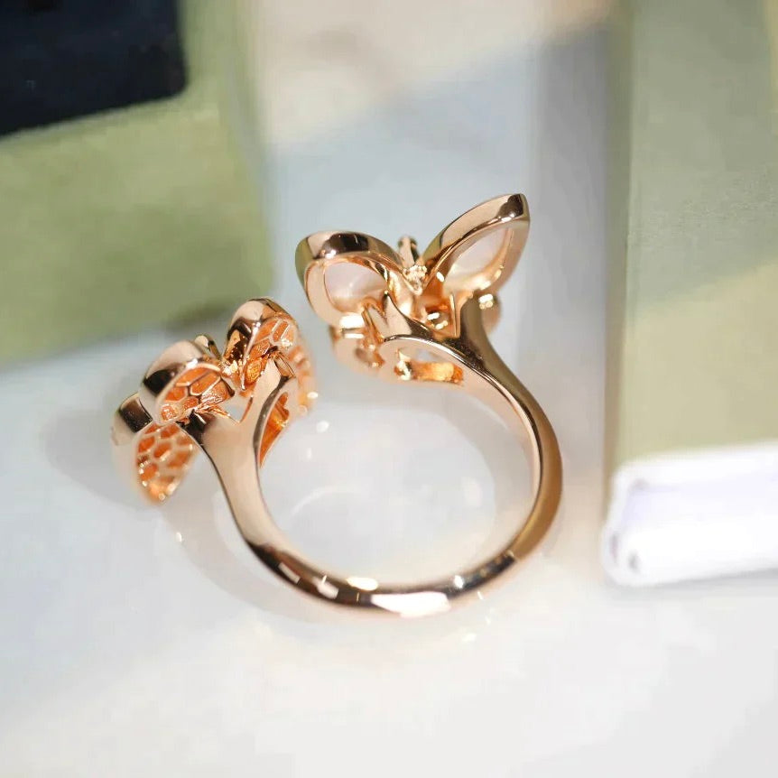 [Renovia Jewelry]TWIN BUTTERFLY DIAMOND MOP RING