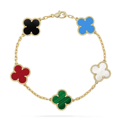 [Renovia Jewelry]CLOVER 5 MOTIFS MULTICOLOR BRACELET