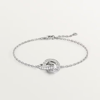 [Renovia Jewelry]LOVE DOUBLE RING FULL DIAMOND BRACELET