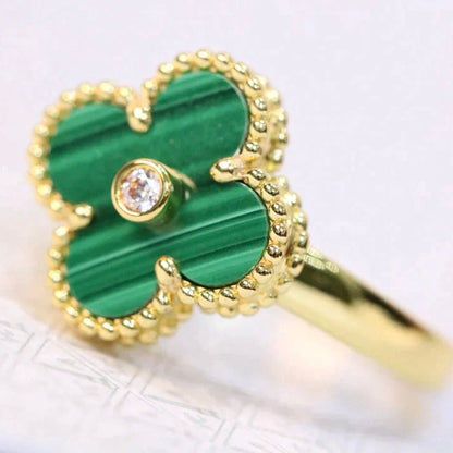 [Renovia Jewelry]CLOVER MALACHITE RING GOLD DIAMOND