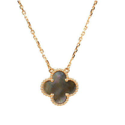[Renovia Jewelry]CLOVER 15MM  GRAY MOTHER OF PEARL NECKLACE