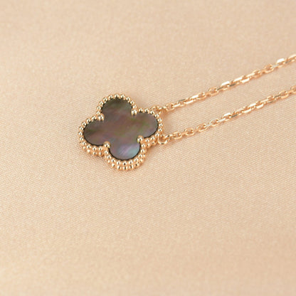 [Renovia Jewelry]CLOVER 15MM  GRAY MOTHER OF PEARL NECKLACE