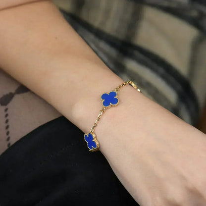 [Renovia Jewelry] CLOVER 5 MOTIF BLUE AGATE BRACELET COLLECTION