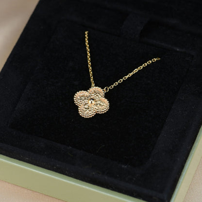 [Renovia Jewelry]CLOVER 15MM  BRONZING NECKLACE