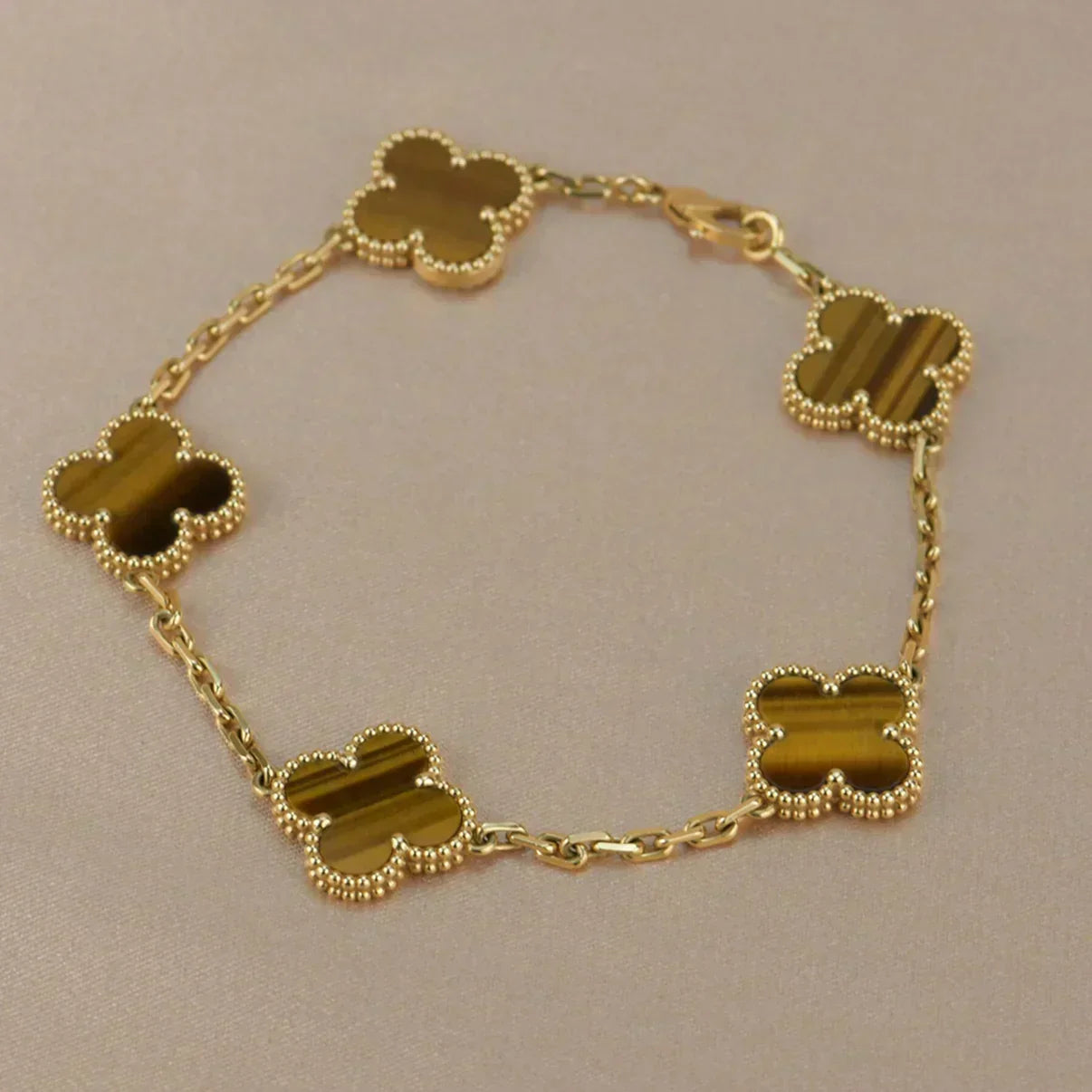 [Renovia Jewelry] CLOVER 5 MOTIFS TIGER EYE BRACELET COLLECTION
