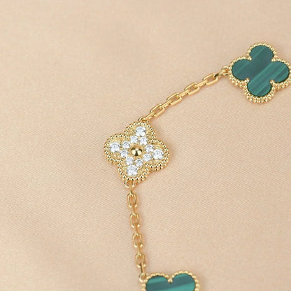 [Renovia Jewelry] CLOVER 5 MOTIF MALACHITE BRACELET COLLECTION