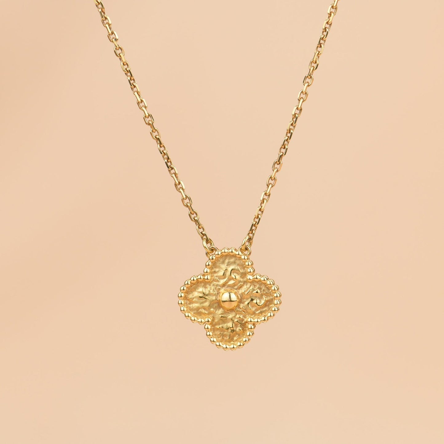[Renovia Jewelry]CLOVER 15MM  BRONZING NECKLACE