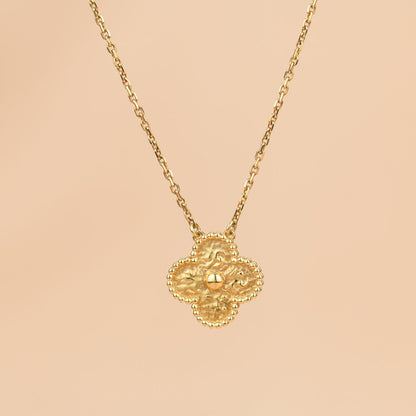[Renovia Jewelry]CLOVER 15MM  BRONZING NECKLACE