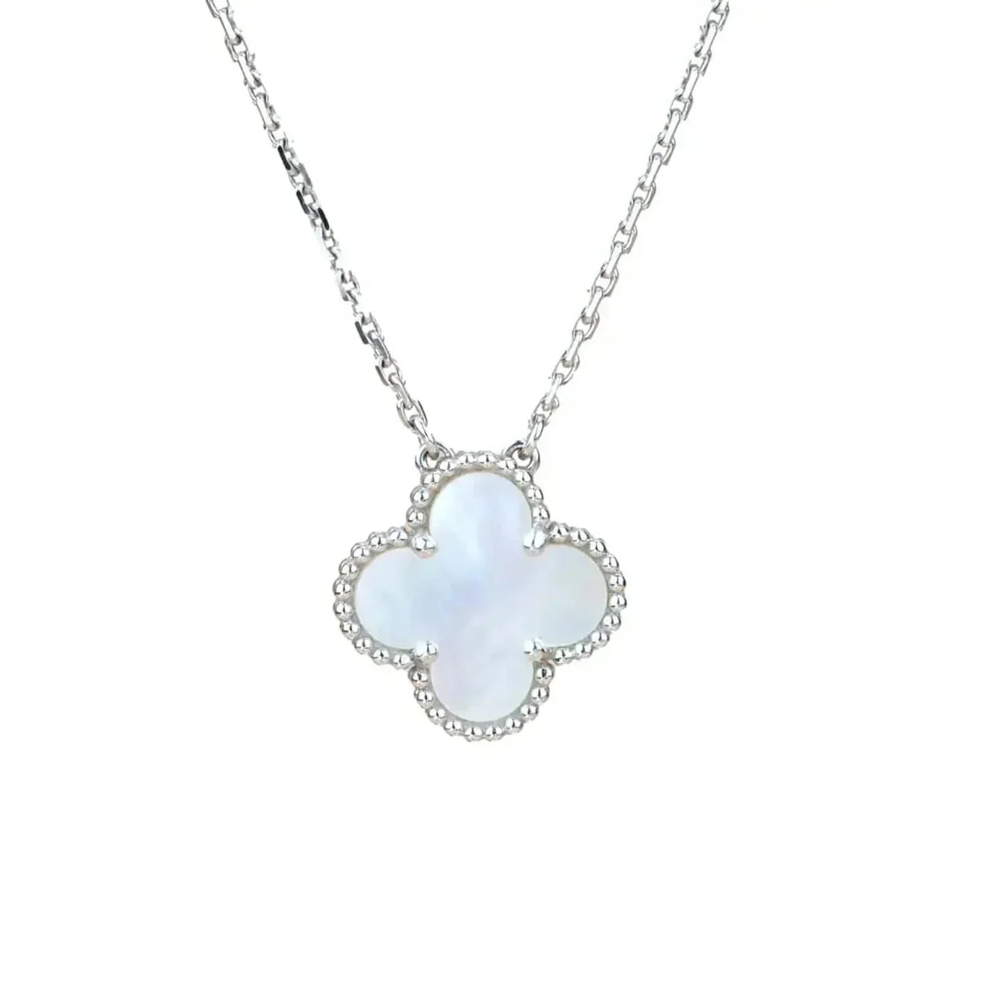 [Renovia Jewelry]CLOVER  15MM WHITE MOTHER-OF-PEARL SILVER