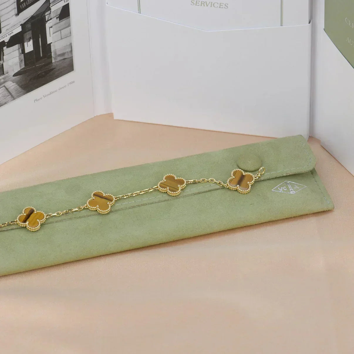 [Renovia Jewelry] CLOVER 5 MOTIFS TIGER EYE BRACELET COLLECTION