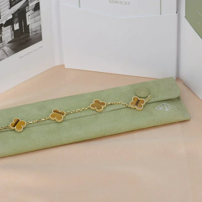 [Renovia Jewelry] CLOVER 5 MOTIFS TIGER EYE BRACELET COLLECTION