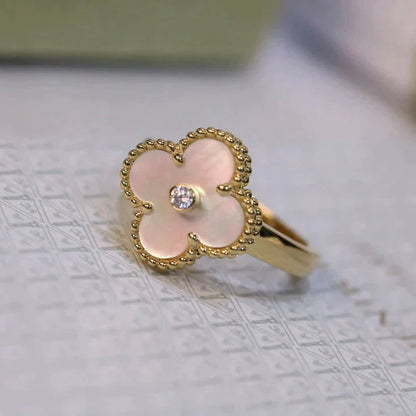 [Renovia Jewelry]CLOVER PINK MOP RING GOLD DIAMOND