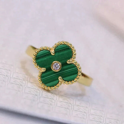 [Renovia Jewelry]CLOVER MALACHITE RING GOLD DIAMOND