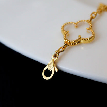 [Renovia Jewelry]CLOVER 5 MOTIF ROCK CRYSTAL BRACELET